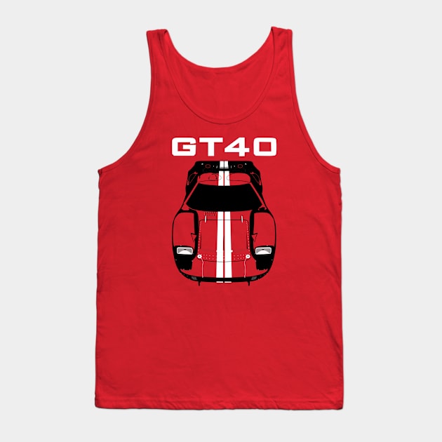 Ford GT40 - Multi color and white Tank Top by V8social